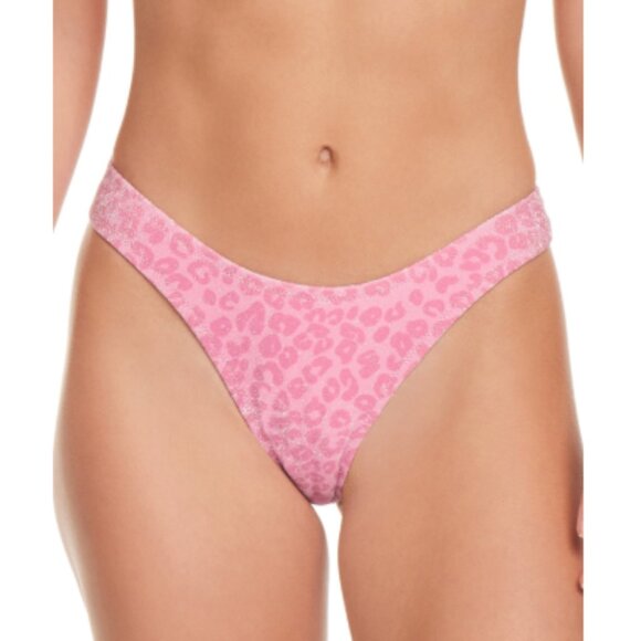 Jessica Simpson Other - Jessica Simpson Women's High-Cut Animal-Print Bikini Bottom - Sparkly Pink